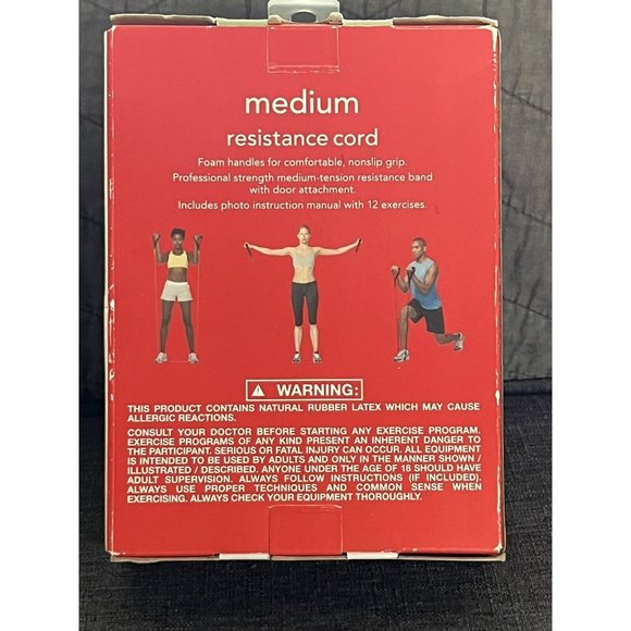 Embark Resistance Cord/Band Medium Tension w/Exercise Manual& Door Anchor - Picture 2 of 7